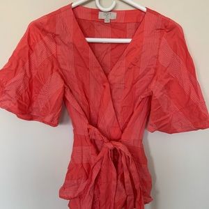 Wrap short sleeve top